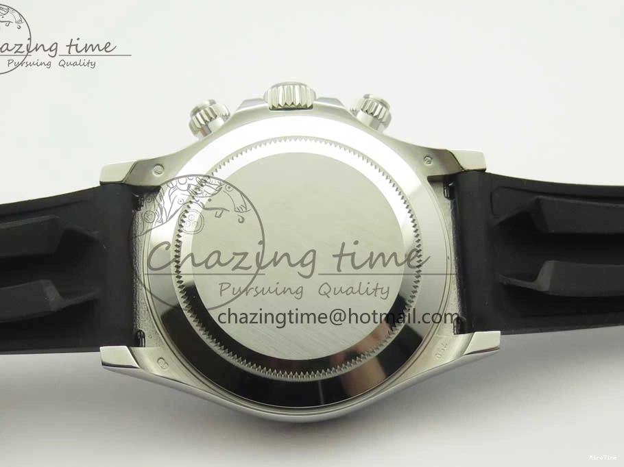 MiroTime 0217 Daytona 116519 Noob 1:1 Best Edition 904L SS Case Gray Black Dial on Black Rubber Strap SA4130 (Free Extra Strap) Durable 3336